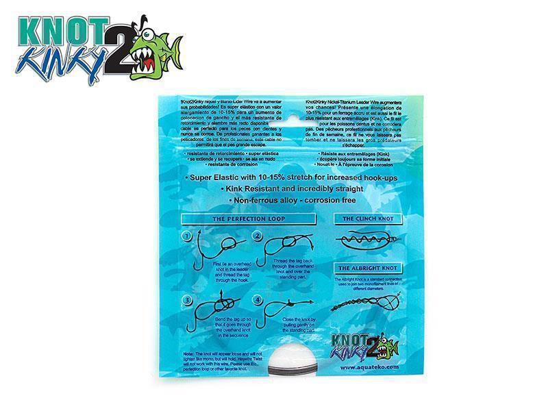 Aquateko Knot 2 Kinky 1x7 Nickel Titanium Leader 3 m 10ft 5,4 kg 12 lbs