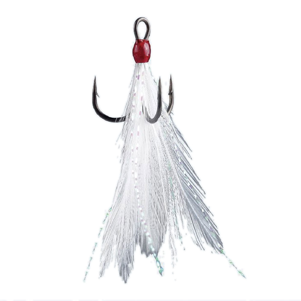 BKK Feathered Spear 21 SS Treble Hook 4 White