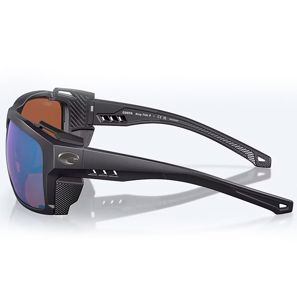 Costa-Del-Mar-King-Tide-8-580G-Polarisationsbrille-Black-Pearl-Green-Mirror-Seitansicht-Logo-Links