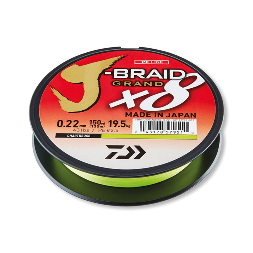 Daiwa J Braid Grand x8E 135 m Chartreuse 16,0 kg 0,20 mm