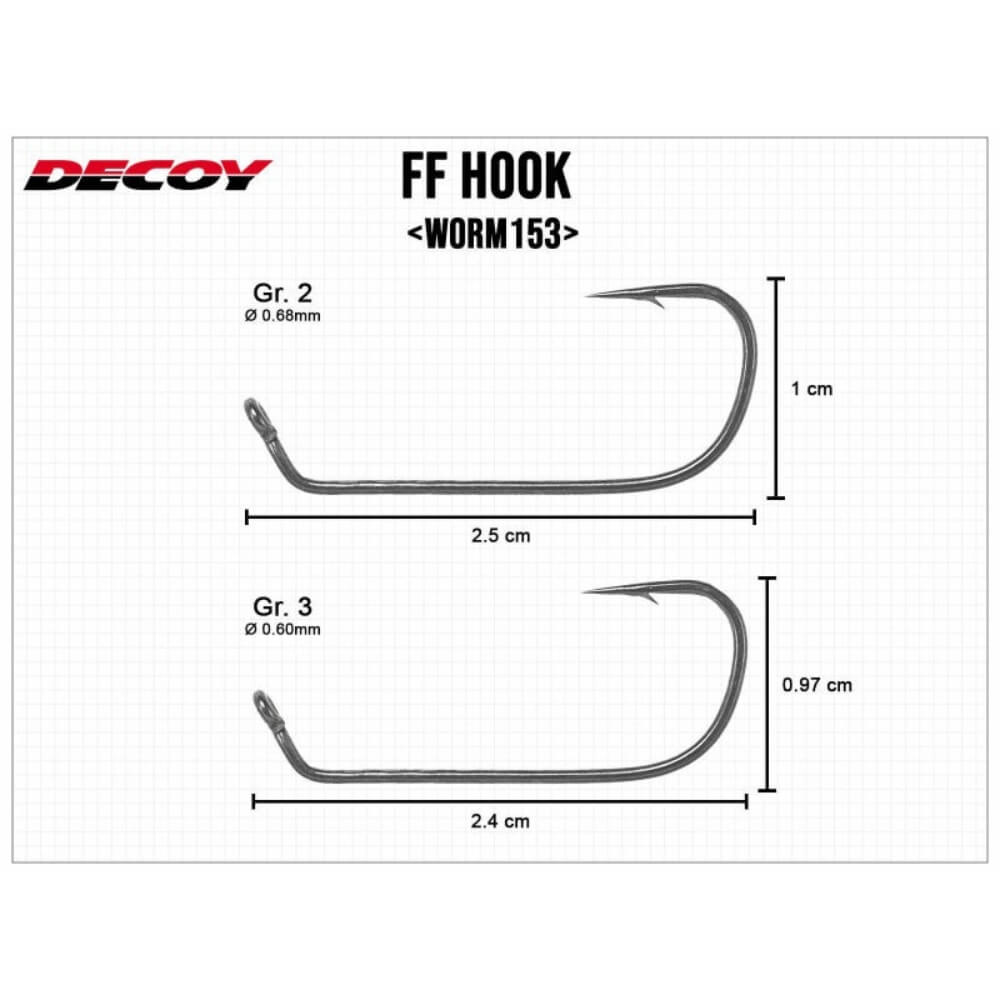 Decoy Worm153 FF Hook Abmessungen