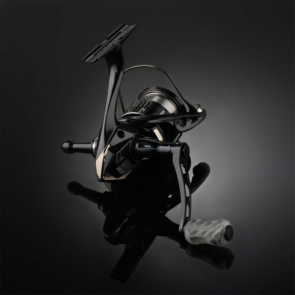 Gomexus Power Handle Spin Aluminium 50 mm Titanium Knob fuer Shimano Silver Handle Silver Flame Knob