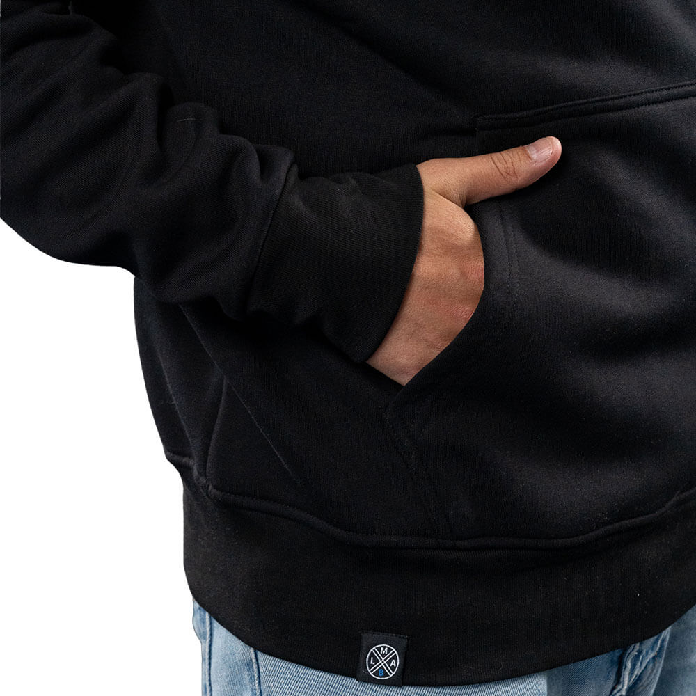 LMAB Drunk Family Hoodie Black Kängurutasche