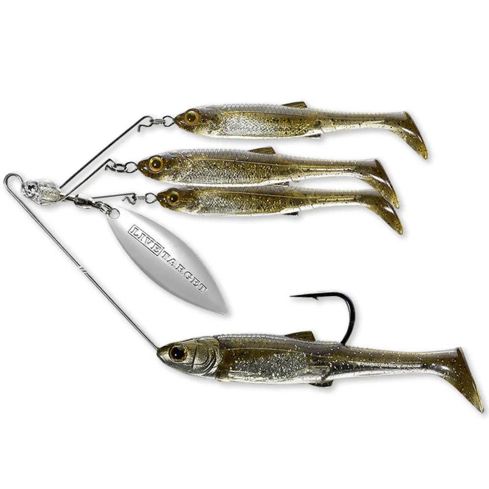 Live-Target-Baitball-Spinner-Rig-Green-Pumpkin-SIlver Small / Medium / Large