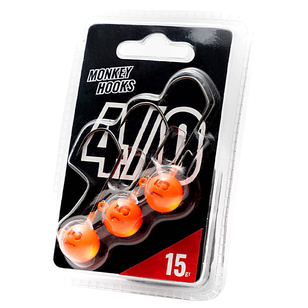 Monkey Lures Monkey Hooks 4/0 3,0 g Orange Gelb