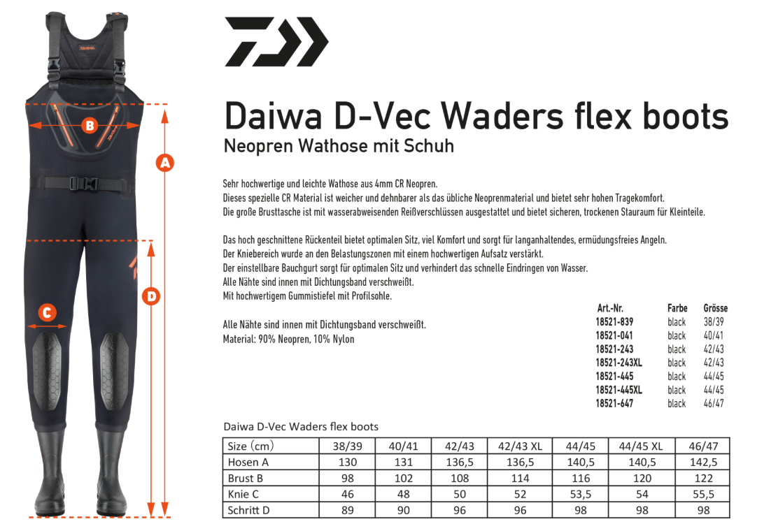 D-VEC Flex Neoprene Waders