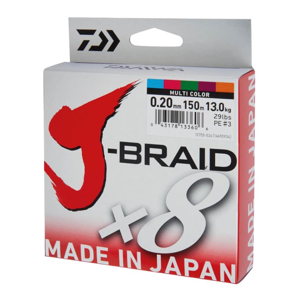 Daiwa J-Braid X8 (Multi-Color) / 150 m Verpackung