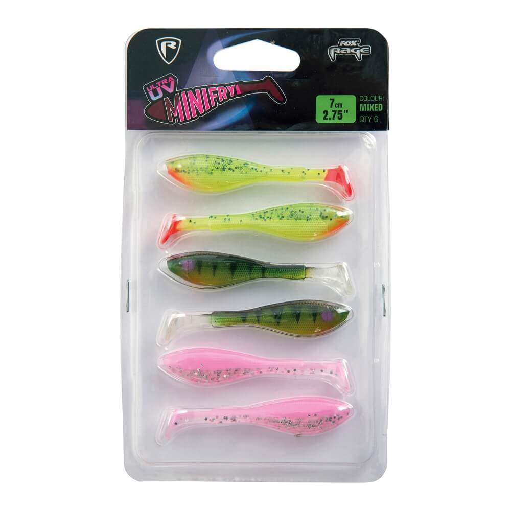 Fox Rage Mini Fry UV Mixed Colour Pack / 7 cm bei HechtundBarsch.ch