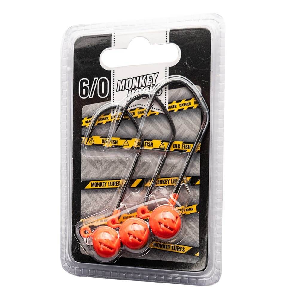 Monkey Lures Monkey Hooks 6/0 Orange Verpackung