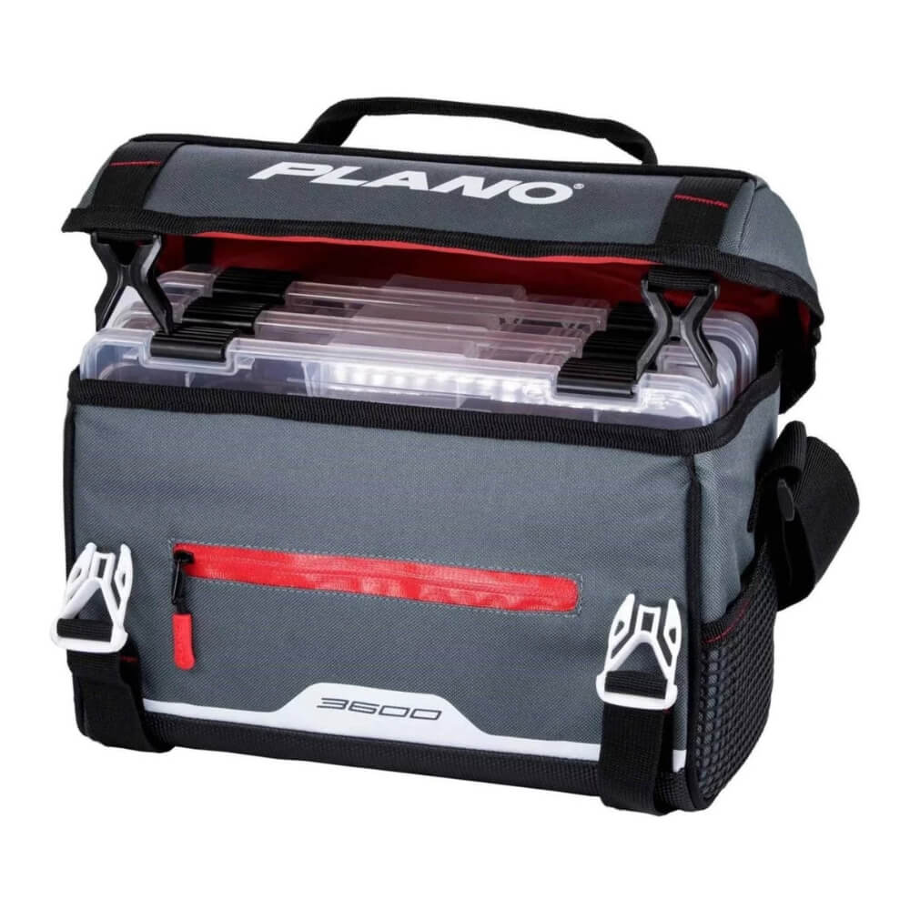 Plano Weekend Series Softsider Bag 3600 geöffnet mit Boxen