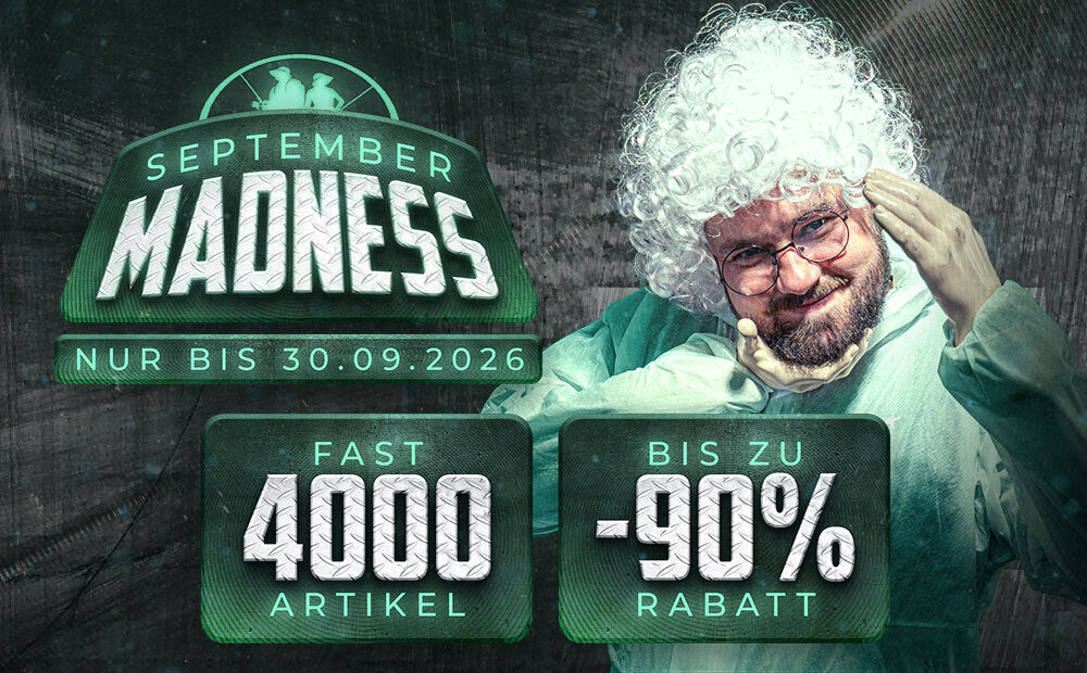 September Madness in unserem Shop, fast 4000 Artikel mit bis zu 90 % Rabatt