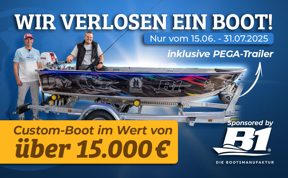 Wir verlosen mit B1 Bootscenter ein Custom-Boot inklusive PEGA-Trailer im Wert von über 15.000€.
