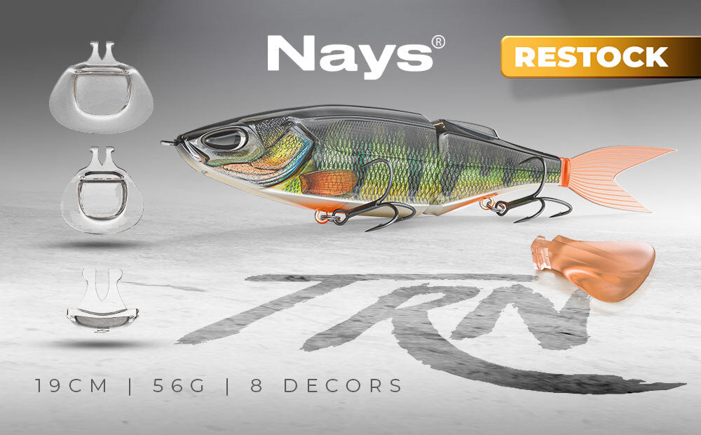 Der erste Swimbait von Nays mit Zusatzgewichten, zusätzlichen Tauchschaufeln und Wechsel-Tails, ab sofort wieder auf Hechtundbarsch.de verfügbar.