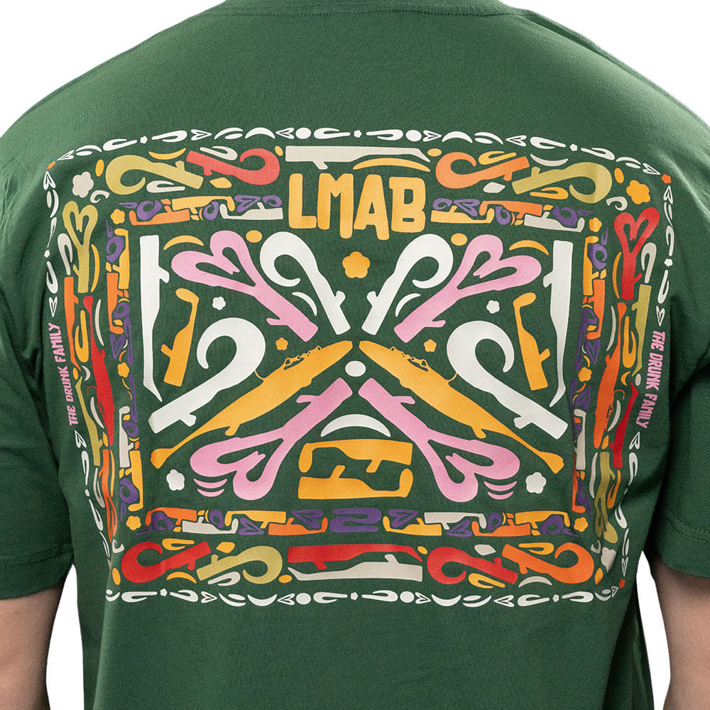 LMAB Drunk Family Shirt Grün Rücken Close Up