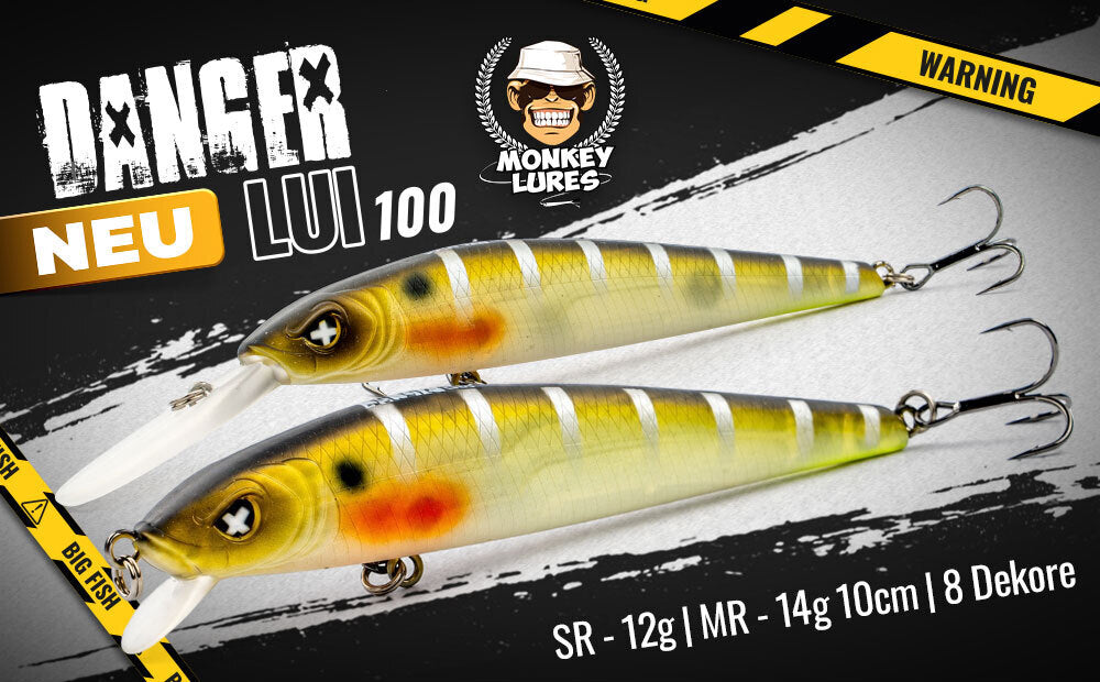 Der Monkey Lures Dager Lui 100 mit unterschiedlichen Lauftiefen und in 8 tollen Dekoren. Ab sofort bei uns im Shop erhältlich.