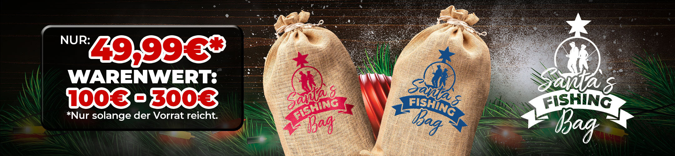 Die Santa Fishing Bags von HechtundBarsch.de sind das perfekte Weihnachtsgeschenk für Angler und direkt im Jutebeutel verpackt.
