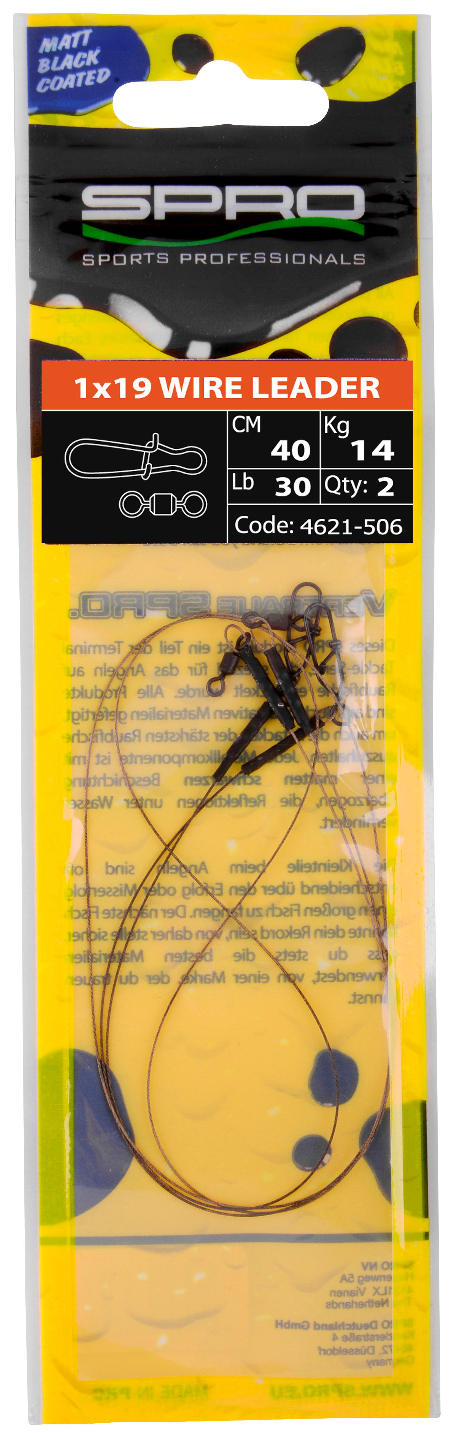 SPRO Matte Black Leader 1x19 Wire 14,0 kg 40 cm