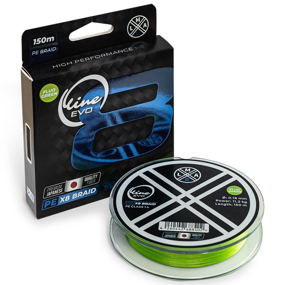 LMAB O-Line EVO PE X8 (Fluo Green) / 150 m alle Durchmesser