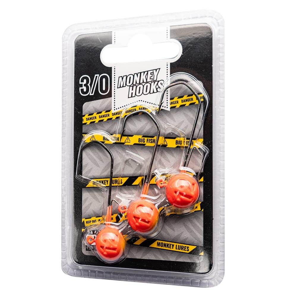 Monkey Lures Monkey Hooks 3/0 Orange Verpackung